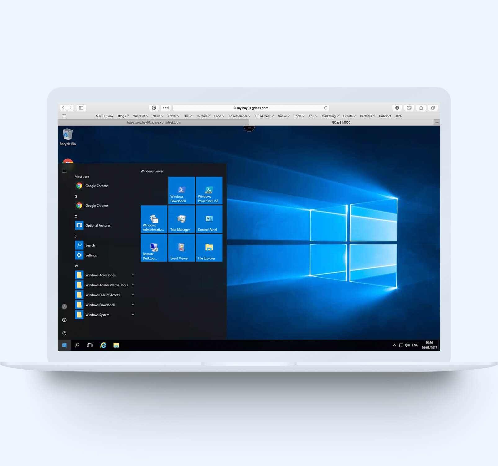 Cloudalize windows desktop on a macbook