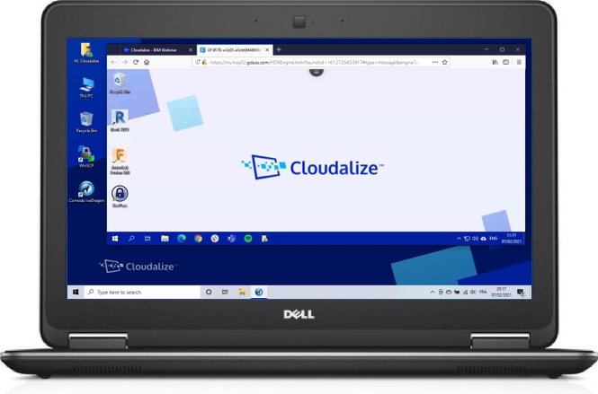 A Cloudalize Cloud Workstation running on Ice Dragon browser 2021, DELL Lattitude E7240