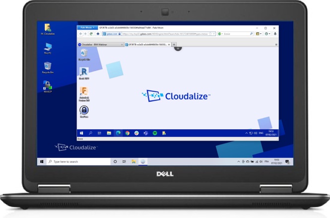 A Cloudalize Cloud Workstation running on PaleMoon browser 2021, DELL Lattitude E7240
